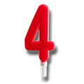 Jumbo Candle Number Red 4 C/1