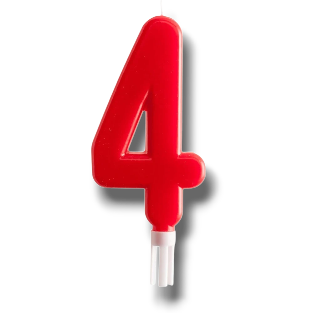 Jumbo Candle Number Red 4 C/1