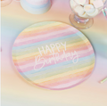 9" Rainbow Happy Birthday Plate C/8