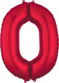 Globo 36" Numero 0 Rojo C/1