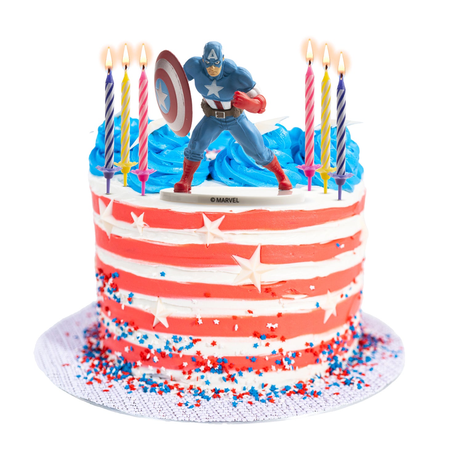 Kit Vela Figura Capitan America C/10