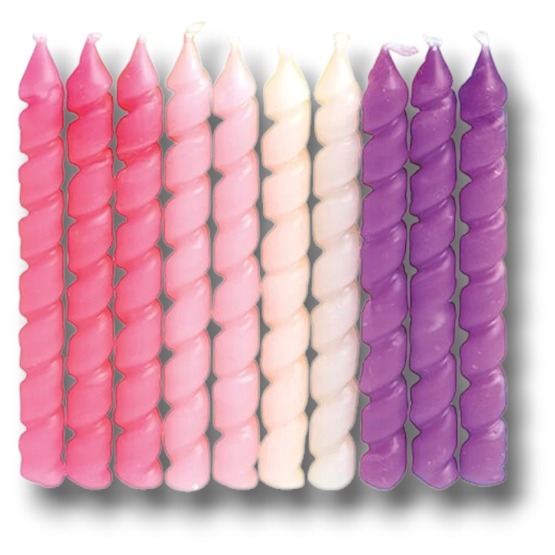 Spiral Pink Candle (10 count)