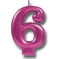 Magenta Number 6 Candle C/1