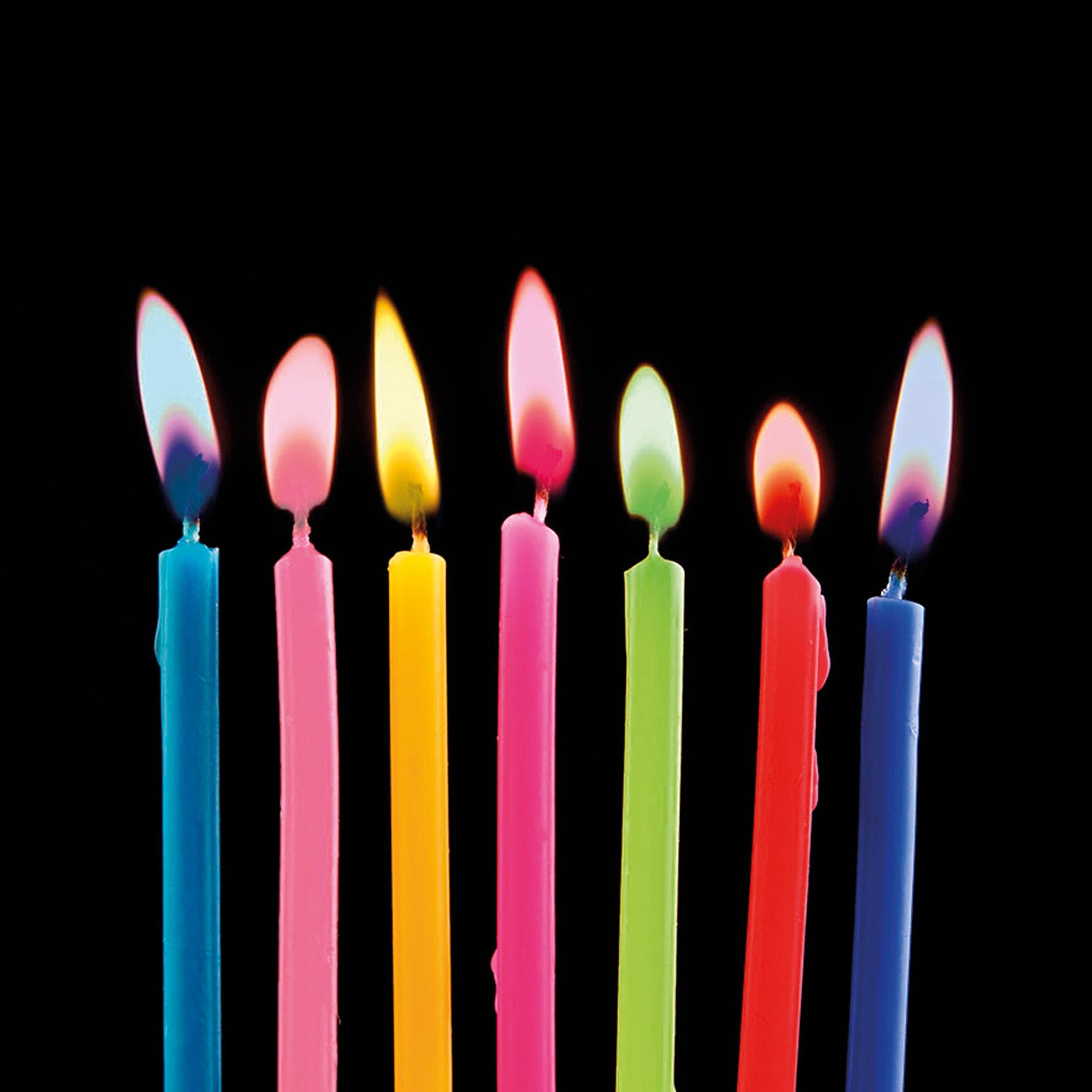 Velas Cumpleaños Llama de Colores C/6