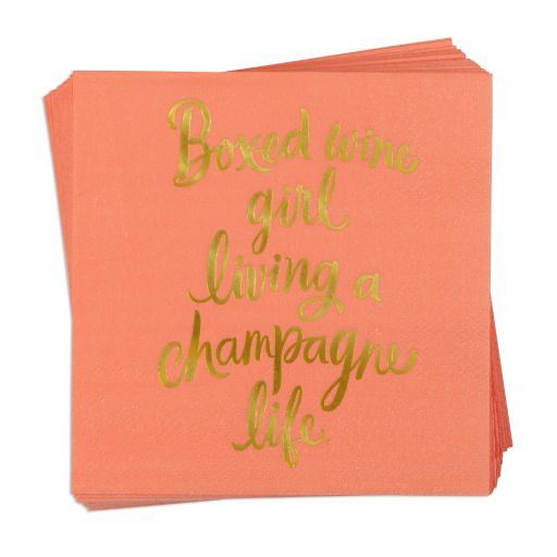 Boxed Girl Wine Living a Champagne Life Napkin