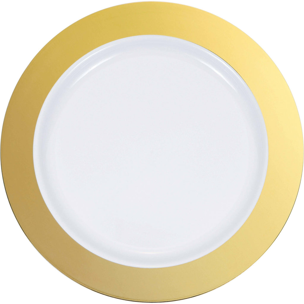 Plato 7" Plastico Rigido Gold Rim C/10