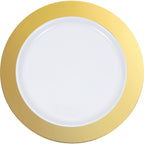 Plato 7" Plastico Rigido Gold Rim C/10
