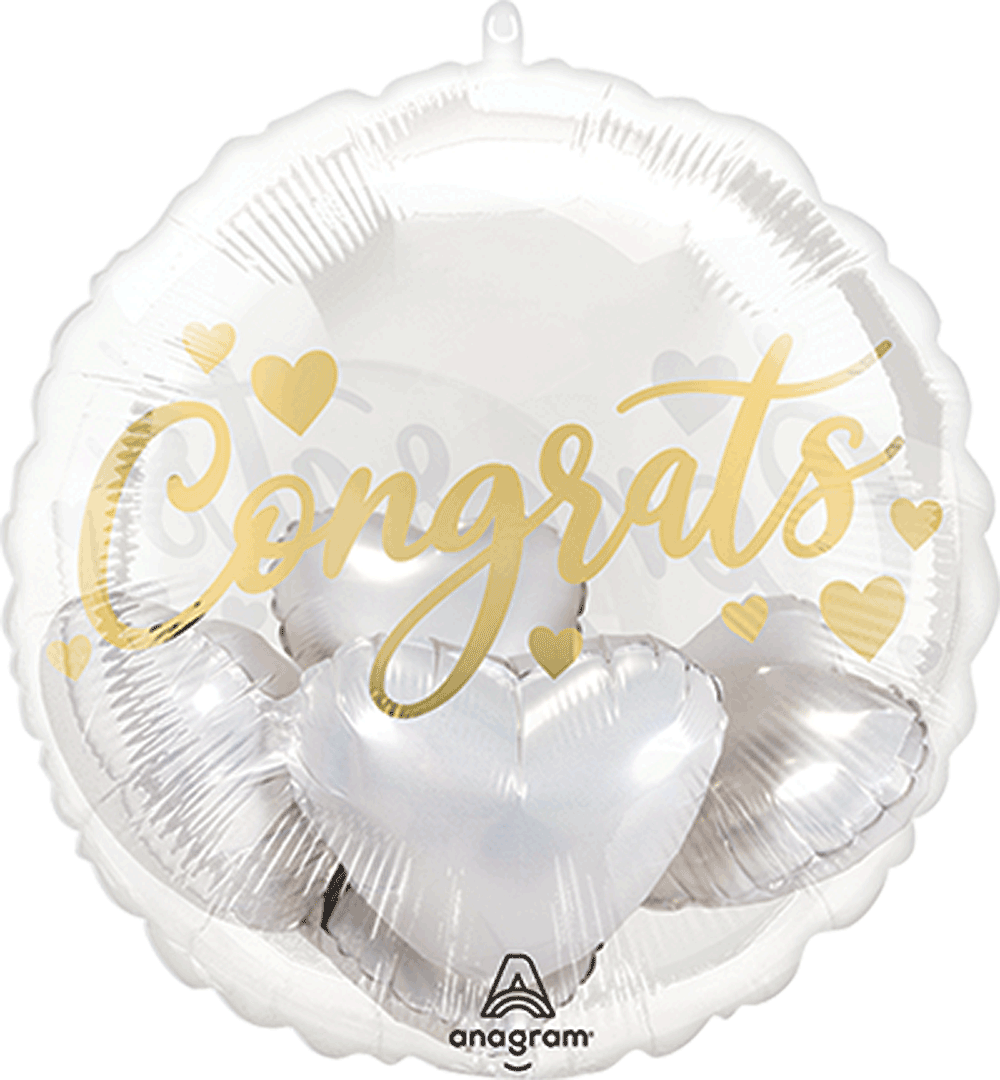 36" Icons Hearts Congrats Balloon C/1