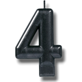 Vela Numero Negro 4 C/1
