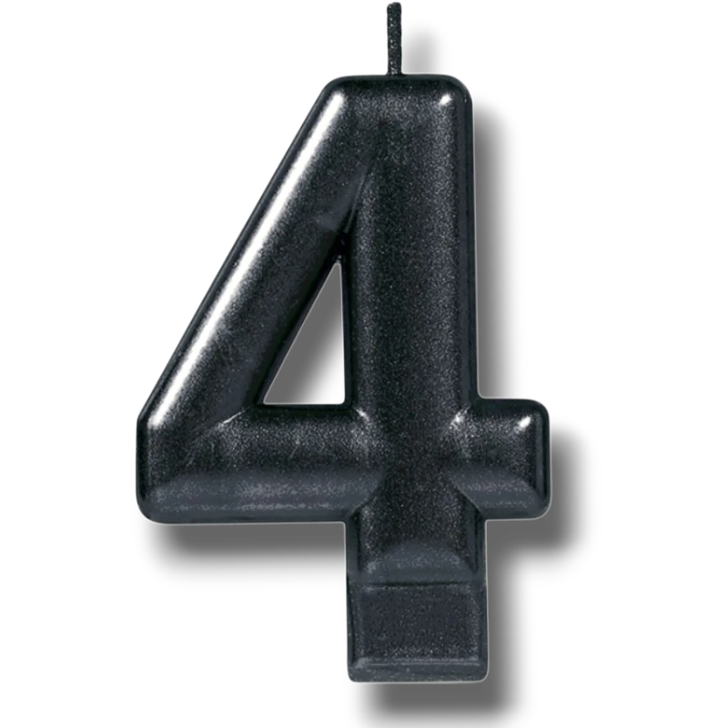 Vela Numero Negro 4 C/1