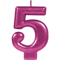 Magenta Number 5 Candle C/1