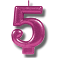 Magenta Number 5 Candle C/1