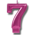 Magenta Number 7 Candle C/1