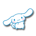 Adorno móvil Cinnamoroll de PartyStore con diseño de personaje blanco y azul sobre fondo blanco