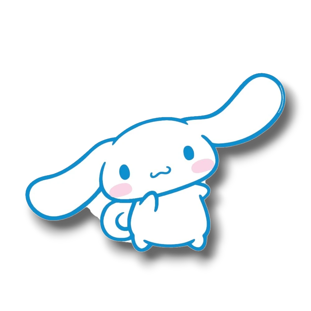 Adorno móvil Cinnamoroll de PartyStore con diseño de personaje blanco y azul sobre fondo blanco