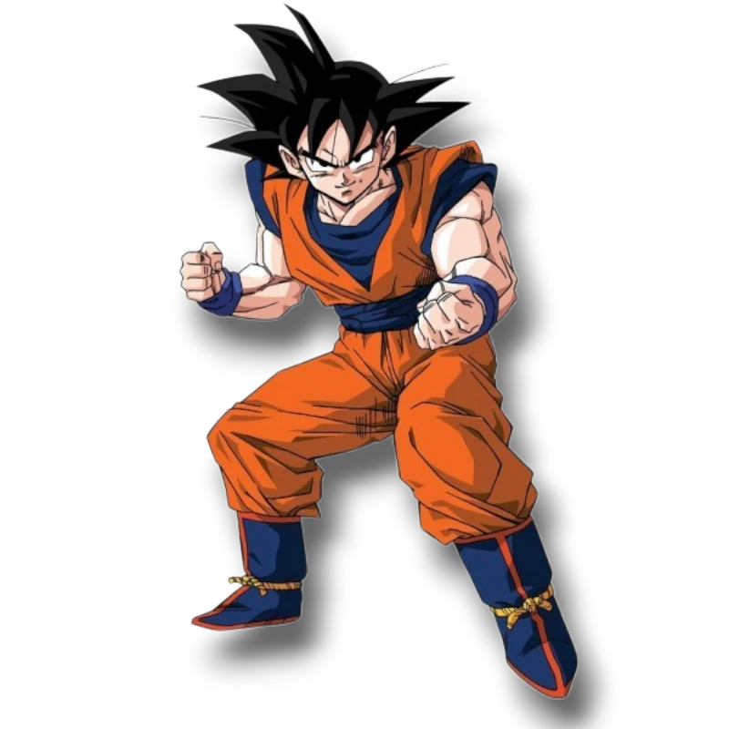 Adorno móvil de Goku de Dragon Ball Z con su traje naranja y azul, ideal para decoración de PartyStore