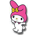Adorno móvil My Melody de PartyStore con capucha rosa, lazo amarillo y cuerpo blanco para decoración de fiestas