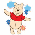 Adorno móvil de Winnie Pooh de PartyStore con flores y nubes, ideal para decoración de fiestas infantiles
