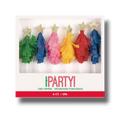 Set de 6 adornos para pastel PartyStore con forma de árbol de Navidad colorido, flecos de papel y estrellas doradas