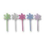 Set de 5 agitadores de acrílico PartyStore con diseño de copo de nieve en colores variados para bebidas