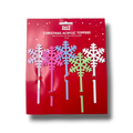 Set de 5 agitadores de acrílico PartyStore con forma de copo de nieve en colores pastel para decoración navideña