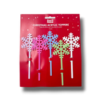 Set de 5 agitadores de acrílico PartyStore con forma de copo de nieve en colores pastel para decoración navideña