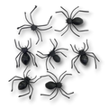 Paquete de 10 arañas decorativas de plástico negro para fiestas de Halloween de PartyStore