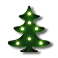 Decoración navideña PartyStore en forma de árbol verde con luces LED blancas integradas para mesa o pared