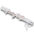 Banda PartyStore blanca con la frase Mummy to Be en letras cursivas de color oro rosa para baby shower