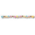 Banderín PartyStore con letras en forma de donas decoradas con glaseado de colores para fiesta de cumpleaños