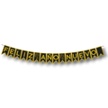 Banner PartyStore Feliz Año Nuevo en color negro y dorado con diseño de fuegos artificiales para decoración festiva