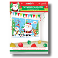 PartyStore banner decorativo de Navidad con Santa, muñeco de nieve y reno para fondo de fotos