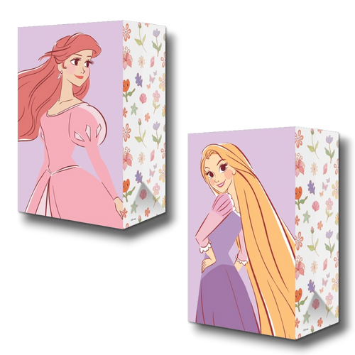 PartyStore Bolsas Dulceras Bond Disney Princess con Ariel y Rapunzel, diseño floral y de conchas.