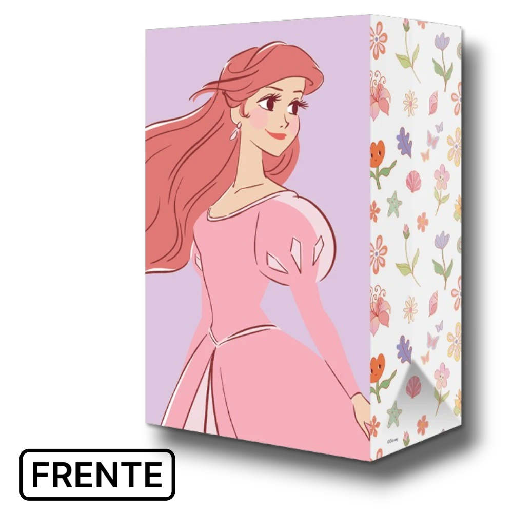 PartyStore Bolsas Dulceras Bond Disney Princess con Ariel y Rapunzel, diseño floral.