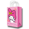 Bolsa dulcera PartyStore de My Melody en color rosa con diseño de rayas y corazones, ideal para fiestas infantiles.