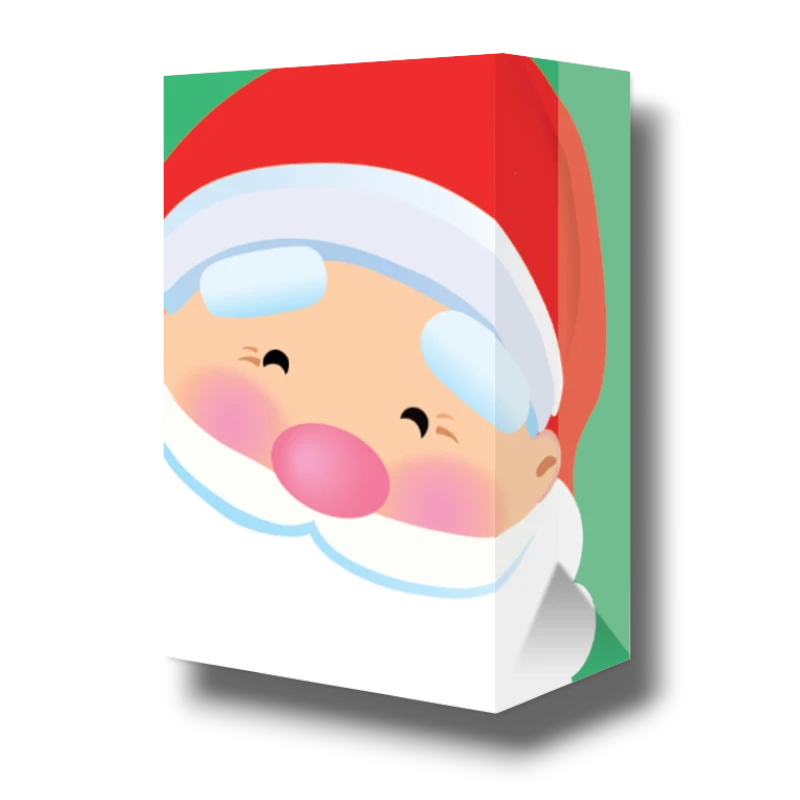 Bolsa dulcera PartyStore con diseño de Santa Claus sonriente para dulces navideños