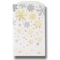 Bolsa de papel PartyStore blanca con estampado de copos de nieve en tonos dorados y plateados para galletas