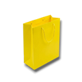 Bolsa de regalo mediana PartyStore de color amarillo con asas de cuerda a juego sobre fondo blanco