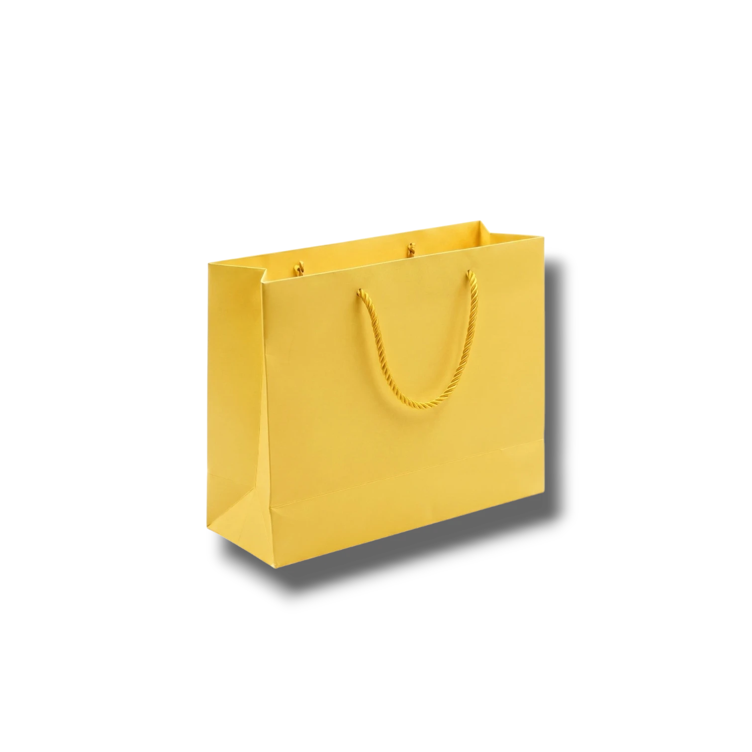 Bolsa de regalo PartyStore color amarillo con asas de cordón, diseño rectangular de 25x33x15 cm