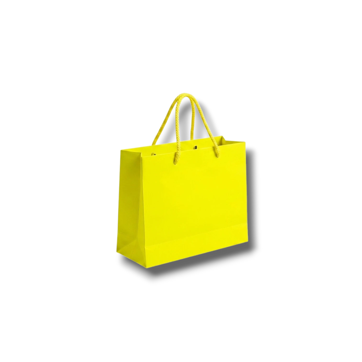 Bolsa de regalo PartyStore color amarillo brillante con asas de cuerda, ideal para obsequios de 26x19x12 cm