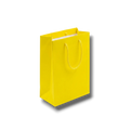 Bolsa de regalo PartyStore color amarillo brillante con asas de cuerda, ideal para perfumería y detalles pequeños.