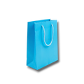 Bolsa de regalo PartyStore color azul brillante con asas de cordón trenzado, ideal para detalles de perfumería