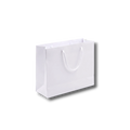Bolsa de regalo PartyStore blanca de papel con asas de cordón, ideal para obsequios elegantes.