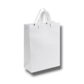 Bolsa de regalo blanca PartyStore de 27x20x9 cm con asas de cuerda, ideal para obsequios y celebraciones.