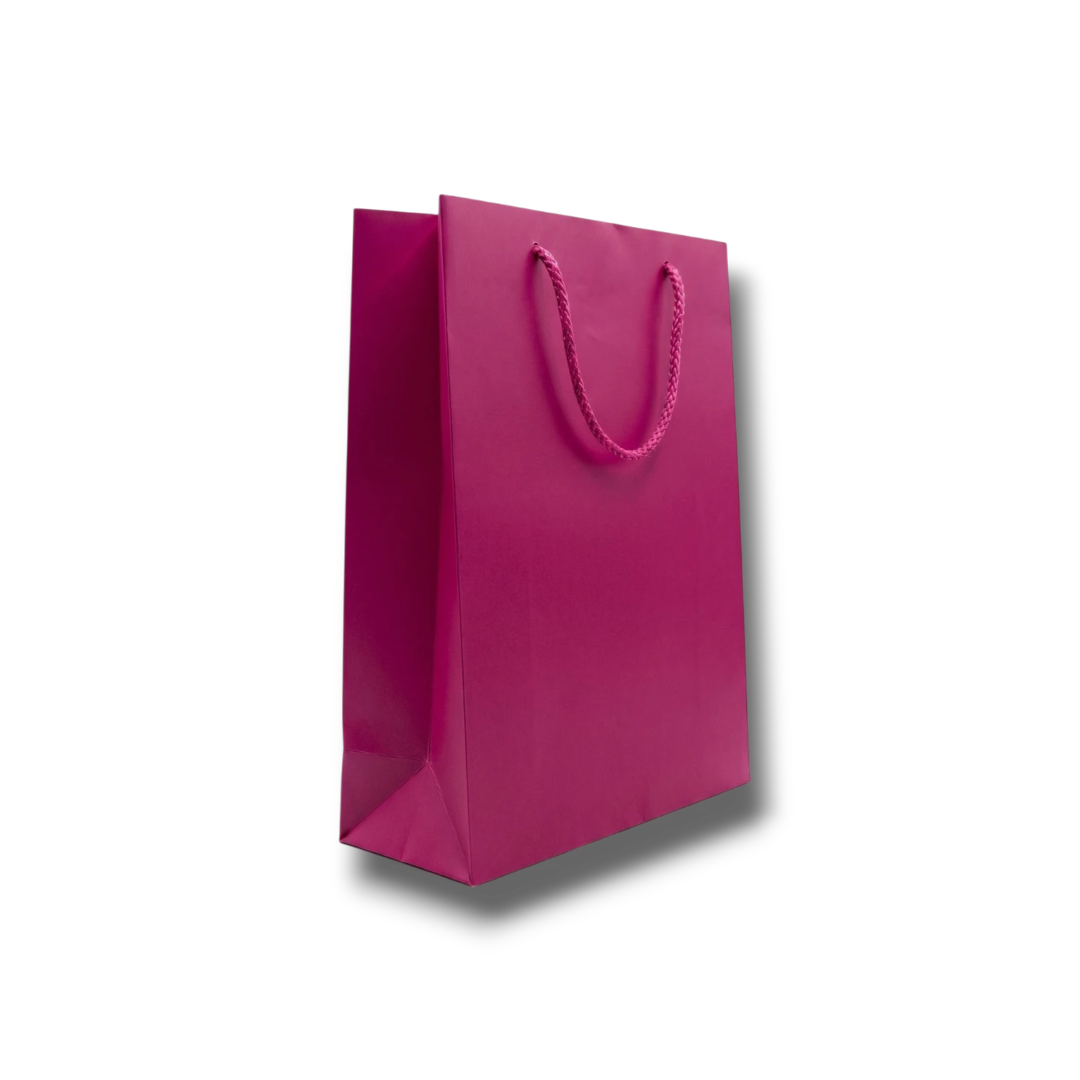 Bolsa de regalo grande color bugambilia de PartyStore con asas de cordón, ideal para obsequios.