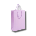 Bolsa de regalo grande color lila de PartyStore con asas de cuerda trenzada, ideal para obsequios elegantes.