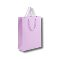 Bolsa de regalo mediana PartyStore color lila con asas de cordón trenzado, ideal para obsequios elegantes.