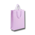Bolsa de regalo PartyStore color lila con asas de cuerda trenzada, 27cm de alto, ideal para obsequios.