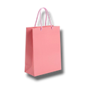 Bolsa de regalo mediana PartyStore en color rosa con asas de cuerda a juego, ideal para obsequios y celebraciones.