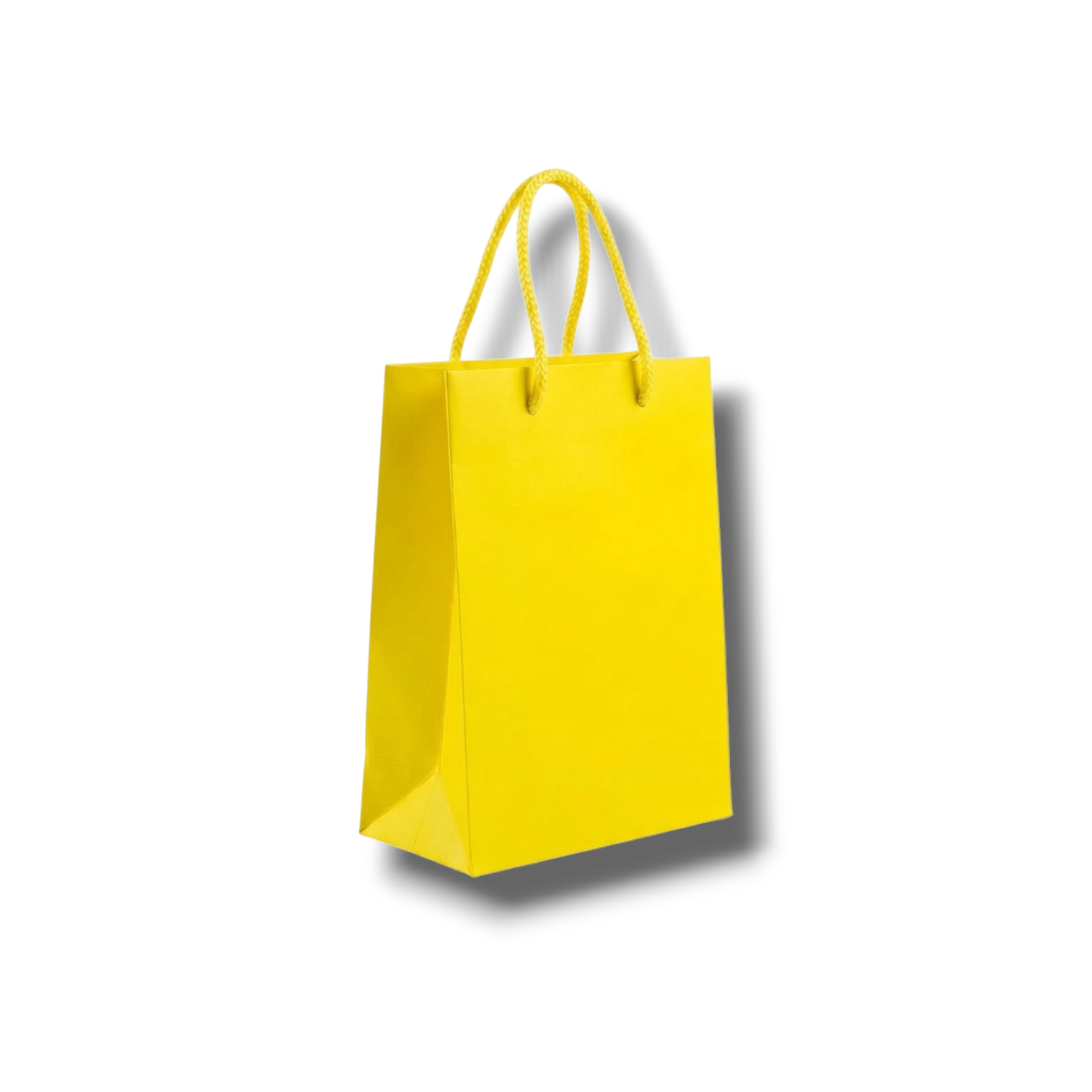 Bolsa de regalo mini de color amarillo brillante de PartyStore con asas de cuerda a juego